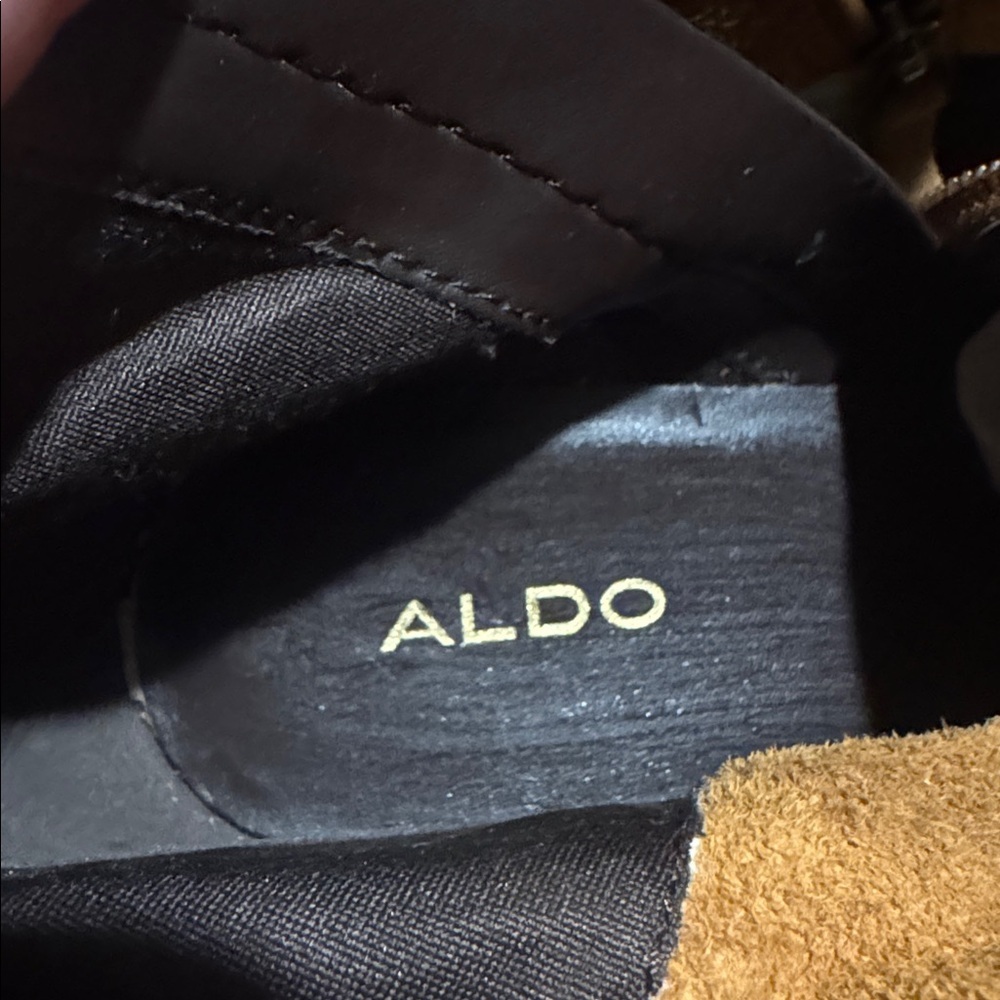 ALDO-Tan Leather Suede Ankle Boots - Picture 5 of 5